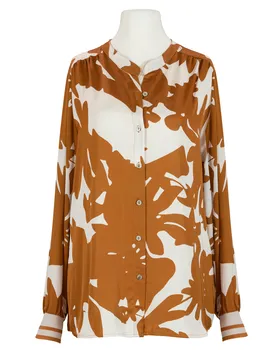 Satinbluse Print in  karamell von Made in Italy (Bild 1)