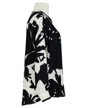 Satinbluse Print in  schwarz von Made in Italy (Bild 2)