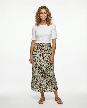 Satinrock Leoprint in  beige von Selected Touch (Bild 2)