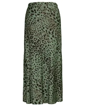 Satinrock Leoprint in  khaki von Selected Touch (Bild 1)