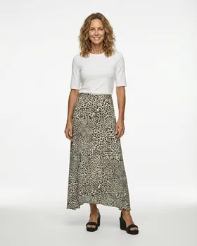 Satinrock Leoprint in  schwarz creme von IMPRESS (Bild 3)