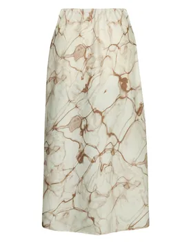 Satinrock mit Muster in  beige von Made in Italy (Bild 1)