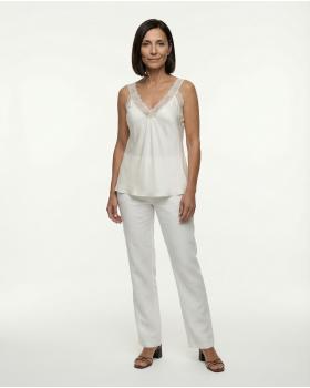 Satintop mit Spitze in  beige von Made in Italy (Bild 3)