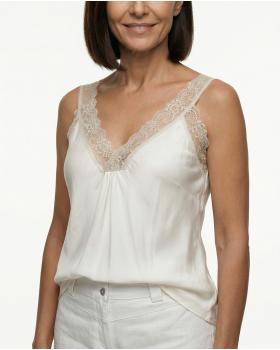 Satintop mit Spitze in  beige von Made in Italy (Bild 4)