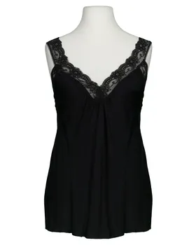 Satintop mit Spitze in  schwarz von Made in Italy (Bild 1)
