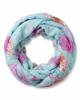 Schlauchschal gebl�mt in  aqua von fashion made in italy (Bild 1)