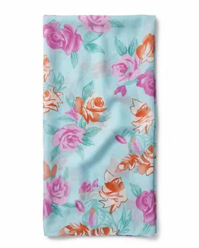 Schlauchschal gebl�mt in  aqua von fashion made in italy (Bild 2)