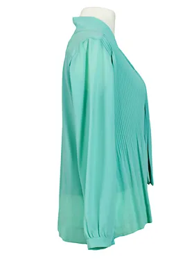Schluppenbluse mit Plissee in  aqua von Montan (Bild 2)