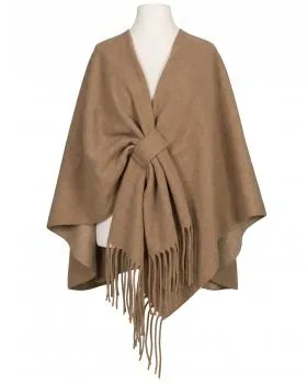 Schultertuch mit Fransen in  camel von Moda Italia (Bild 1)