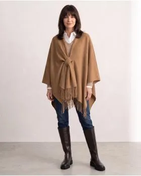 Schultertuch mit Fransen in  camel von Moda Italia (Bild 3)