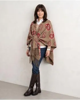 Schultertuch mit Fransen in  cognac von Moda Italia (Bild 7)