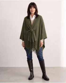Schultertuch mit Fransen in  oliv von Moda Italia (Bild 3)