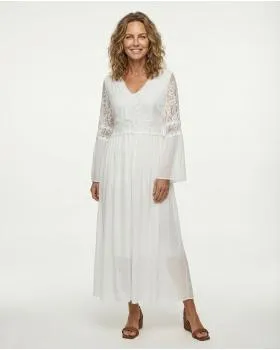 Seidenkleid mit Spitze in  wei� von Spaziodonna (Bild 3)