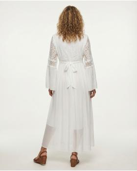 Seidenkleid mit Spitze in  weiss von Spaziodonna (Bild 4)