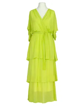 Seidenkleid mit Volant in  limette von Made in Italy (Bild 1)