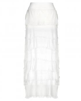 Seidenrock mit Volants in  weiss von Made in Italy (Bild 1)