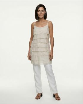 Seidentop mit Volant in  beige von Spaziodonna (Bild 3)