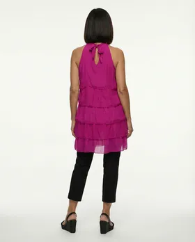 Seidentunika Volant in  fuchsia von Carla Giannini (Bild 4)