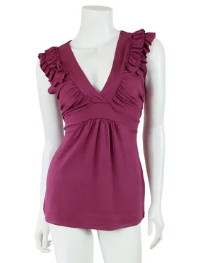 Shirt mit R�schen in  aubergine von Fashion Elle (Bild 1)