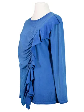 Shirt mit Seide in  royalblau von Made in Italy (Bild 2)