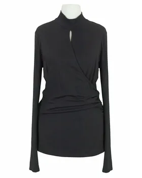 Shirt Wickeloptik in  schwarz von S-twelve (Bild 1)