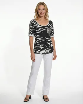 Shirt Zebra Look in  schwarz von Farfalla (Bild 3)