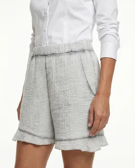 Shorts Musselin in  grau von Selected Touch (Bild 4)