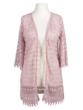 Spitzen Cardigan mit Seide in  rosa von Spaziodonna (Bild 1)