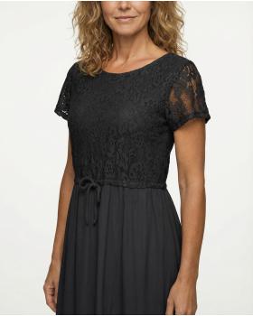 Spitzenkleid 2-tlg. mit Seide in  schwarz von Diana (Bild 4)