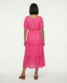 Spitzenkleid Baumwolle in  pink von H. Trend (Bild 4)