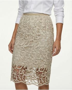 Spitzenrock mit Seide in  beige von Diana (Bild 3)