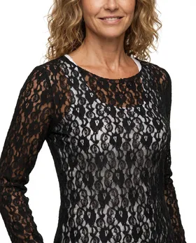 Spitzenshirt in  schwarz von Made in Italy (Bild 4)