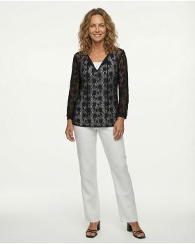 Spitzenshirt Floral in  schwarz von RESTART (Bild 2)