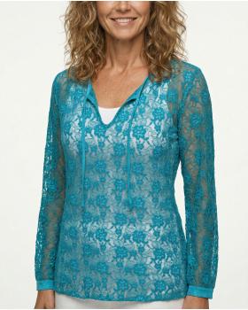 Spitzenshirt Floral in  t�rkis von RESTART (Bild 3)