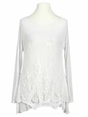 Spitzenshirt mit Seide in  wei� von Spaziodonna (Bild 1)