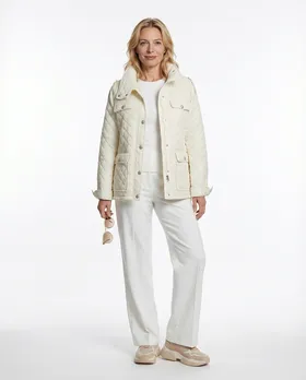 Steppjacke mit Schm�ckkn�pfen in  creme von Made in Italy (Bild 4)