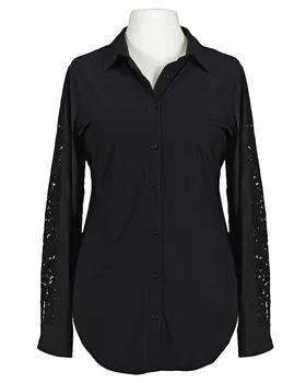 Jersey Bluse mit Spitze in  schwarz von Esvivid (Bild 1)