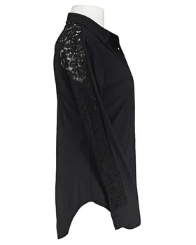 Jersey Bluse mit Spitze in  schwarz von Esvivid (Bild 3)