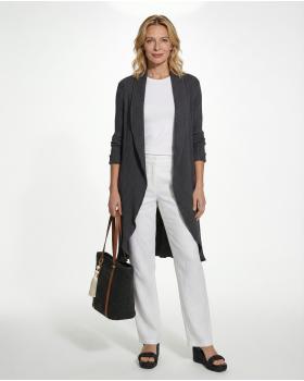 Strickh�lle mit Schalkragen in  grau von Made in Italy (Bild 3)