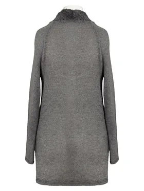 Strickh�lle mit Pl�sch in  grau von Spaziodonna (Bild 2)