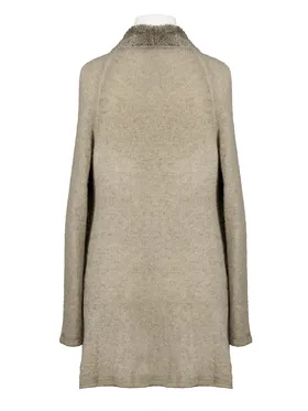 Strickh�lle mit Pl�sch in  taupe von Spaziodonna (Bild 2)