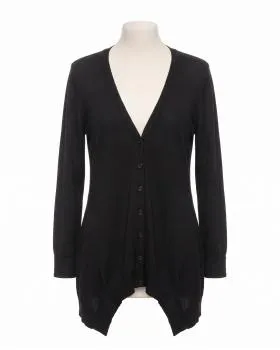Strickjacke mit Baumwolle in  schwarz von Shulamite made in Italy (Bild 1)