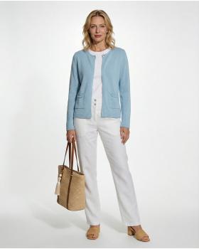 Strickjacke Baumwolle in  hellblau von Selected Touch (Bild 3)