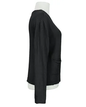Strickjacke Baumwolle in  schwarz von Selected Touch (Bild 2)