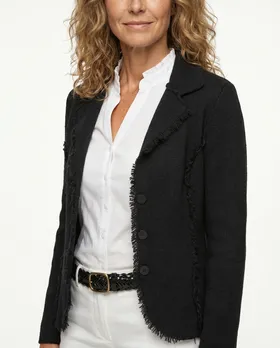 Strickjacke Blazerstil in  schwarz von Spaziodonna (Bild 3)
