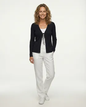 Strickjacke Feinstrick in  schwarz von Spaziodonna (Bild 3)