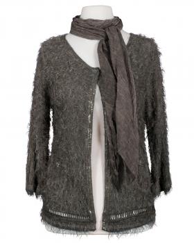 Strickjacke Flauschstrick 2-tlg. in  braun von Spaziodonna (Bild 1)
