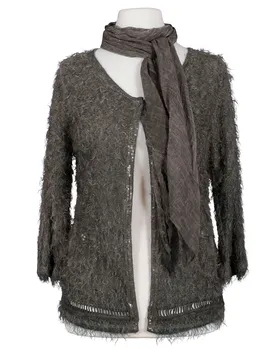 Strickjacke Flauschstrick 2-tlg. in  braun von Spaziodonna (Bild 1)