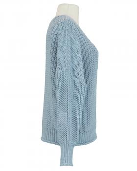 Strickjacke Grobstrick in  hellblau von Made in Italy (Bild 2)
