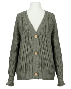 Strickjacke Grobstrick in  khaki von Made in Italy (Bild 1)